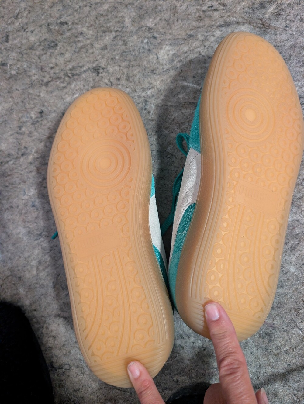 Puma Women's Teal Suede & Mesh Sneakers with White Stripe - Picture 4 of 5